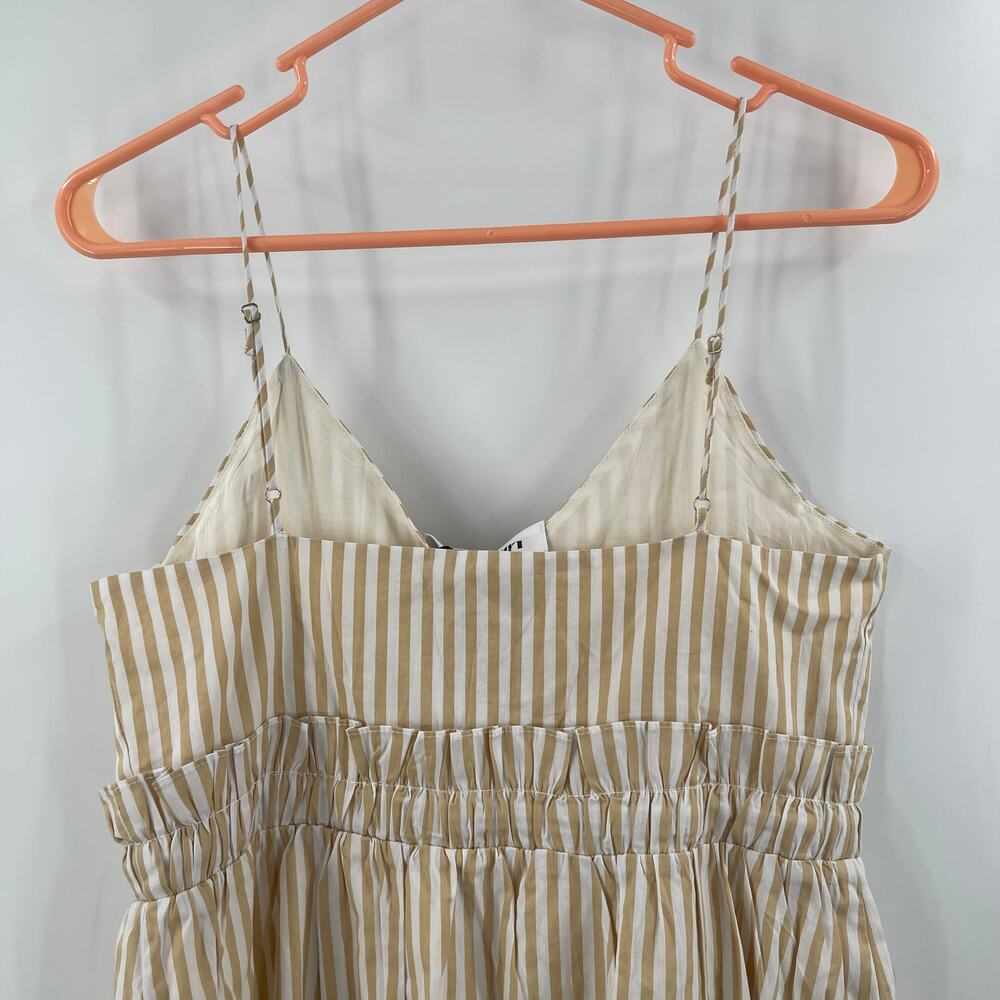 LINE & DOT Ryline Dress Size Small Yellow Stripe Yellow/Tan Ruffle Tie Waist NWT - Picture 7 of 16